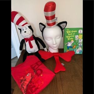 Dr. Suess Bundle:5 Items:Shirt,headband,Tie,Book